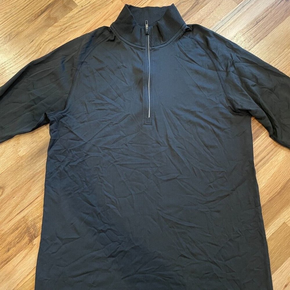 Lululemon Men's Black Athletic Workout Quarter Zip Sweater Sweatshirt Sz Medium